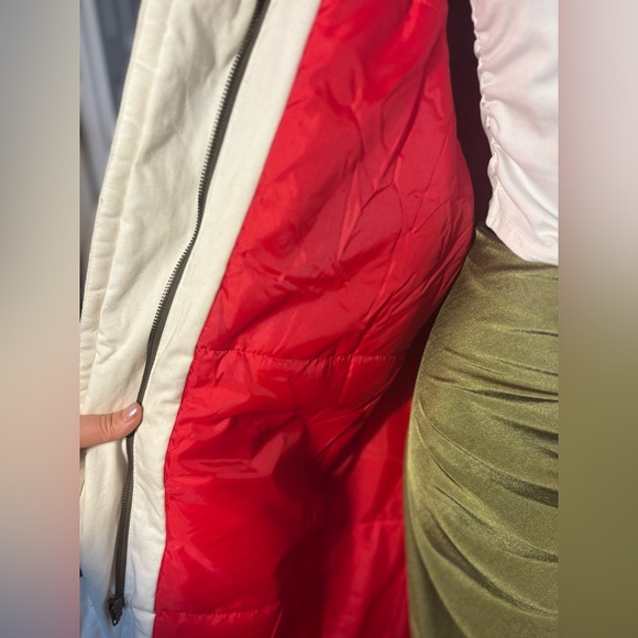 PIZAZZ Vintage 90s Cream Cotton Parka Faux Fur Collar Aspen Ski Lodge NWT M/L - Picture 17 of 17